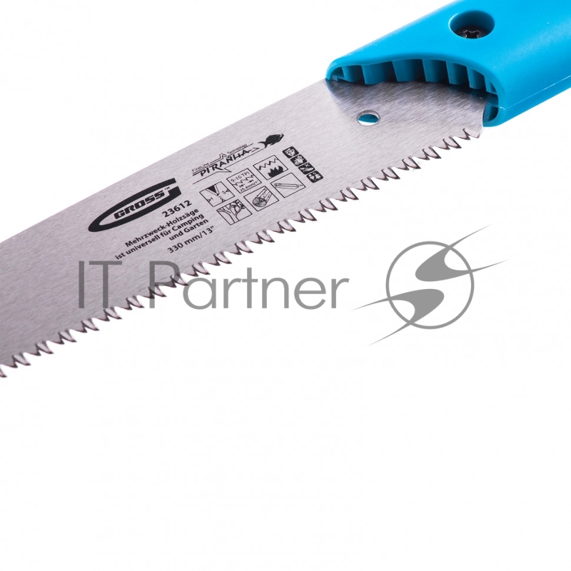 Пила по дереву GROSS 23612 PIRANHA универсальная для кэмп. и сада 330мм 9-10TPI зуб3D кал.зуб 2-ком
