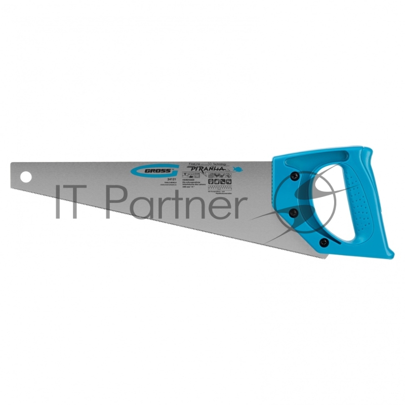 Ножовка для работы с ламинатом PIRANHA,360 мм,15-16 TPI,зуб-2D,каленый зуб,пласт.рук-ка// Gross