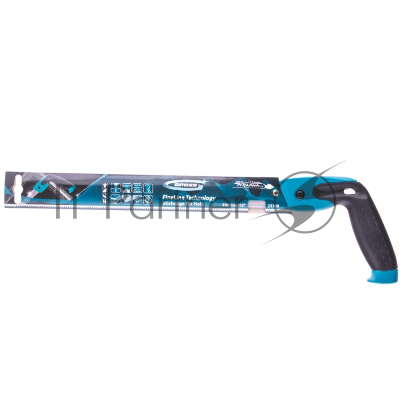 Ножовка по дереву PIRANHA,выкружная,300мм/12,11- TPI,зуб 3D,каленый зуб,двухкомп.рукоятка// Gross