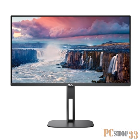 МОНИТОР 23.8 AOC 24V5C Black с поворотом экрана (IPS, 1920x1080, 75Hz, 1 ms, 178°/178°, 300 cd/m, 20M:1, +HDMI, +DP)