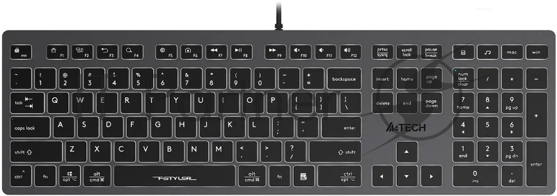 Клавиатура A4Tech Fstyler FX60H серый/белый