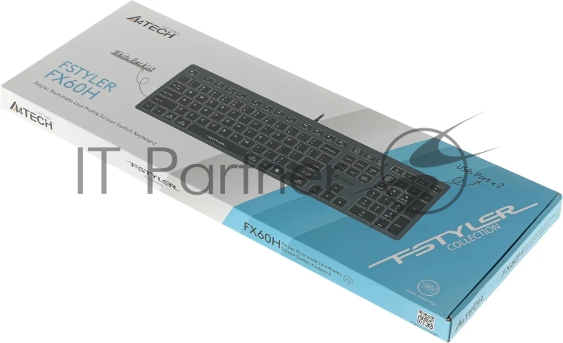 Клавиатура A4Tech Fstyler FX60H серый/белый