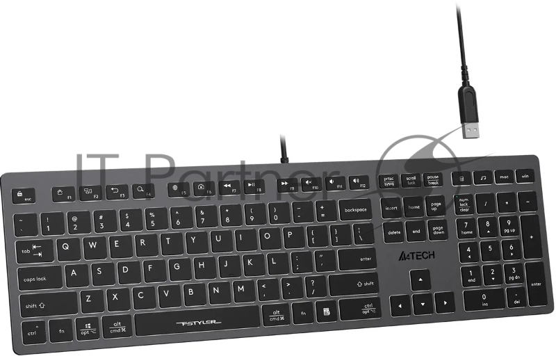 Клавиатура A4Tech Fstyler FX60H серый/белый