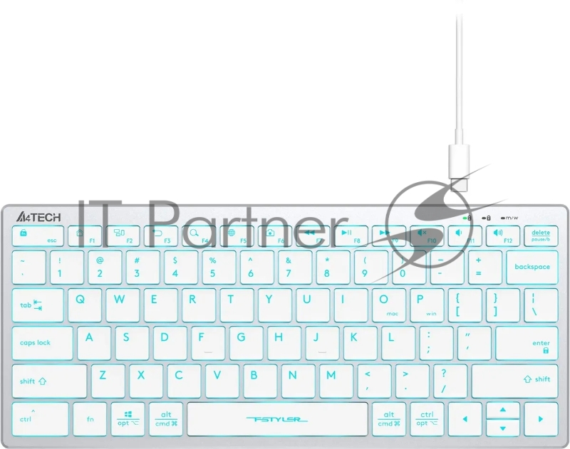 Клавиатура A4Tech Fstyler FX61 белый/синий
