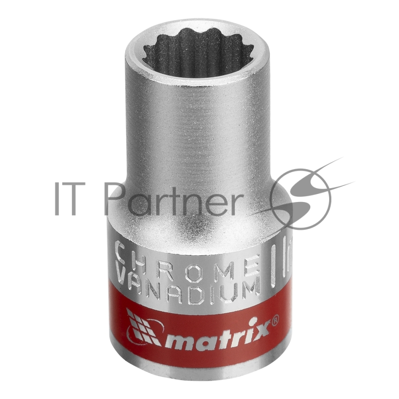 Головка торцевая, 11 мм, 12-гранная, CrV, под квадрат 1/2, хромированная// Matrix