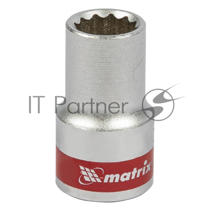 Головка торцевая, 12 мм, 12-гранная, CrV, под квадрат 1/2, хромированная// Matrix