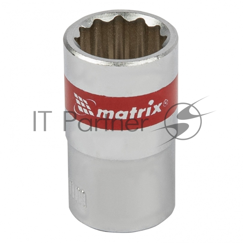 Головка торцевая, 15 мм, 12-гранная, CrV,под квадрат 1/2, хромированная// Matrix