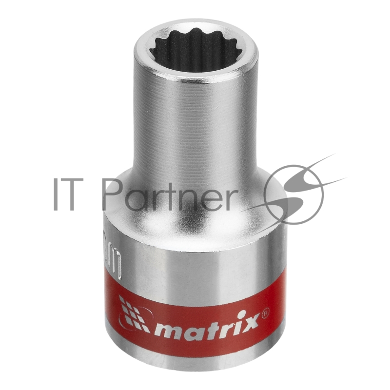 Головка торцевая, 9 мм, 12-гранная, CrV, под квадрат 1/2, хромированная// Matrix