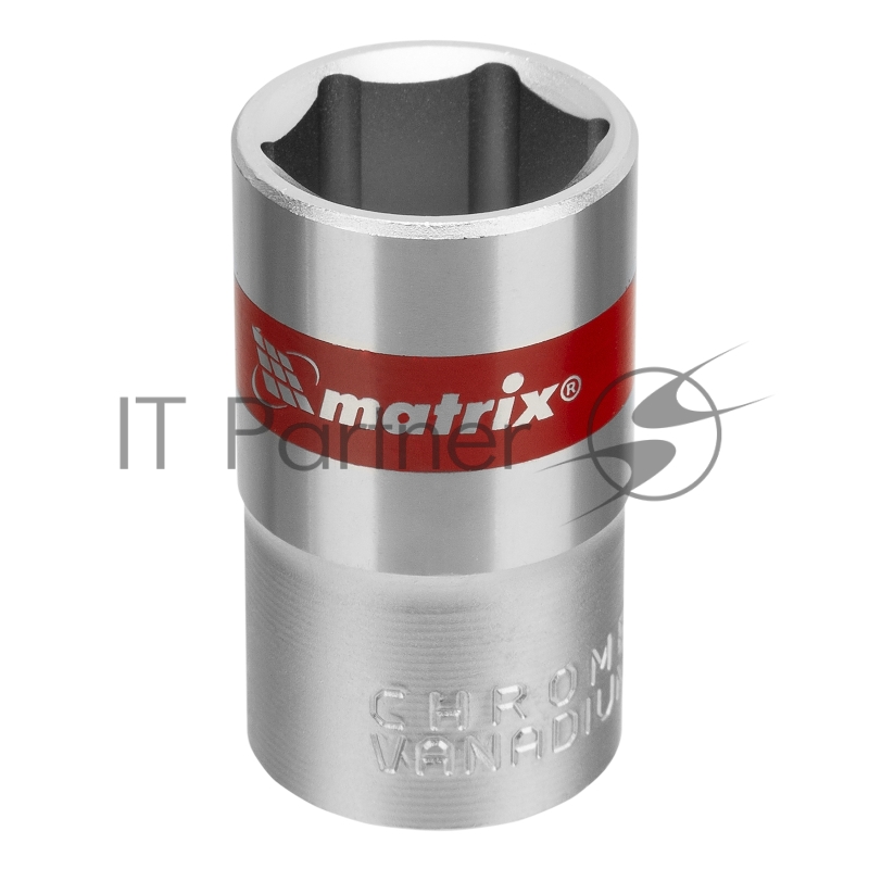 Головка торцевая, 16 мм, 6-гранная, CrV, под квадрат 1/2, хромированная// Matrix