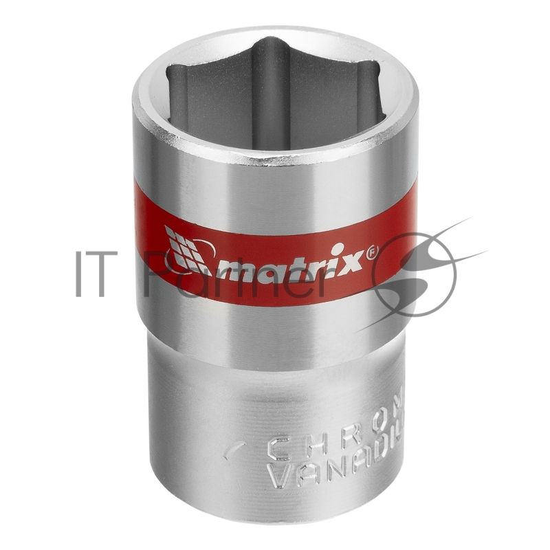 Головка торцевая, 18 мм, 6-гранная, CrV, под квадрат 1/2, хромированная// Matrix