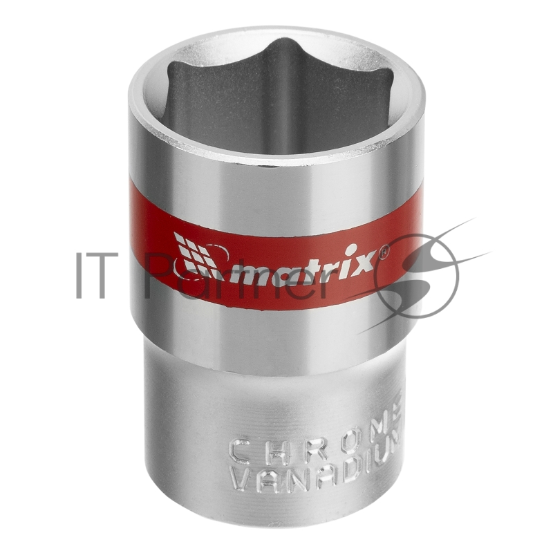 Головка торцевая, 19 мм, 6-гранная, CrV, под квадрат 1/2, хромированная// Matrix