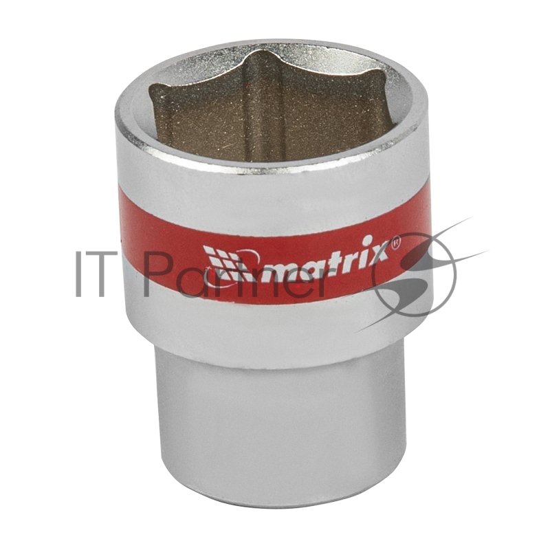 Головка торцевая, 22 мм, 6-гранная, CrV, под квадрат 1/2, хромированная// Matrix
