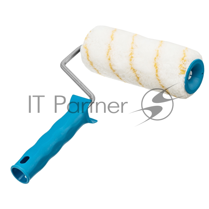 Валик в сборе ПОЛИАКРИЛ желтая полоса, 180 мм, ворс 12 мм, D 48 мм, D ручки 8 мм// Matrix