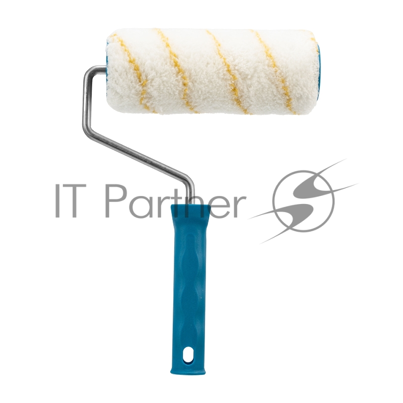 Валик в сборе ПОЛИАКРИЛ желтая полоса, 180 мм, ворс 12 мм, D 48 мм, D ручки 8 мм// Matrix