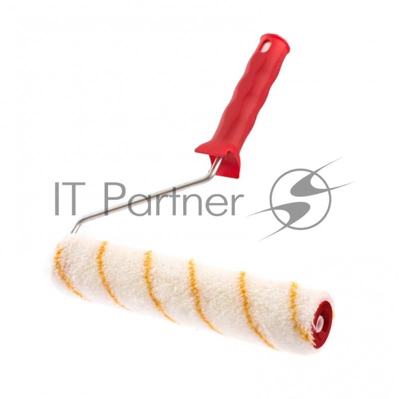 Валик в сборе ПОЛИАКРИЛ желтая полоса, 250 мм, ворс 12 мм, D 36 мм, D ручки 6 мм// Matrix