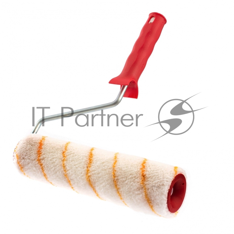 Валик в сборе ПОЛИАКРИЛ желтая полоса, 250 мм, ворс 12 мм, D 48 мм, D ручки 8 мм// Matrix