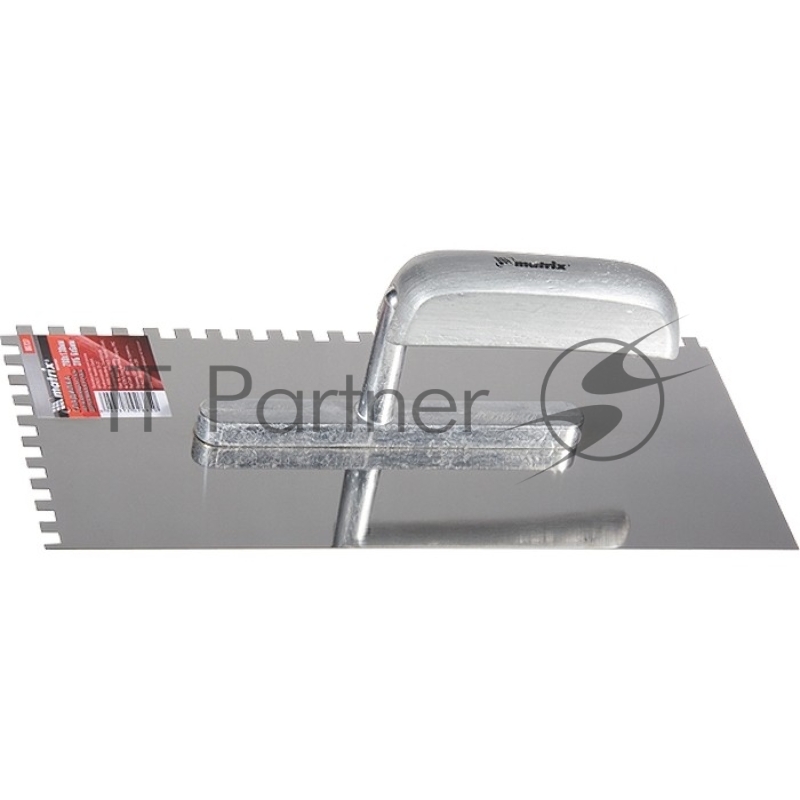 Гладилка из нержавеющей стали, 280 х 130 мм, деревянная ручка, зуб 6 х 6 мм// Matrix