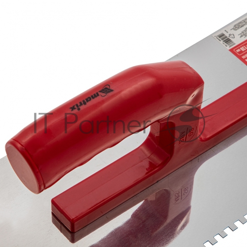 Гладилка из нерж.стали, 280 х 130 мм, зеркальная полировка, пластмас. ручка, зуб 4 х 4 мм// Matrix