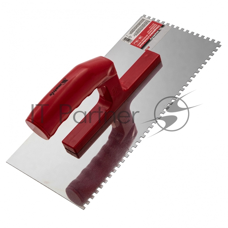 Гладилка из нерж.стали, 280 х 130 мм, зеркальная полировка, пластмас. ручка, зуб 4 х 4 мм// Matrix