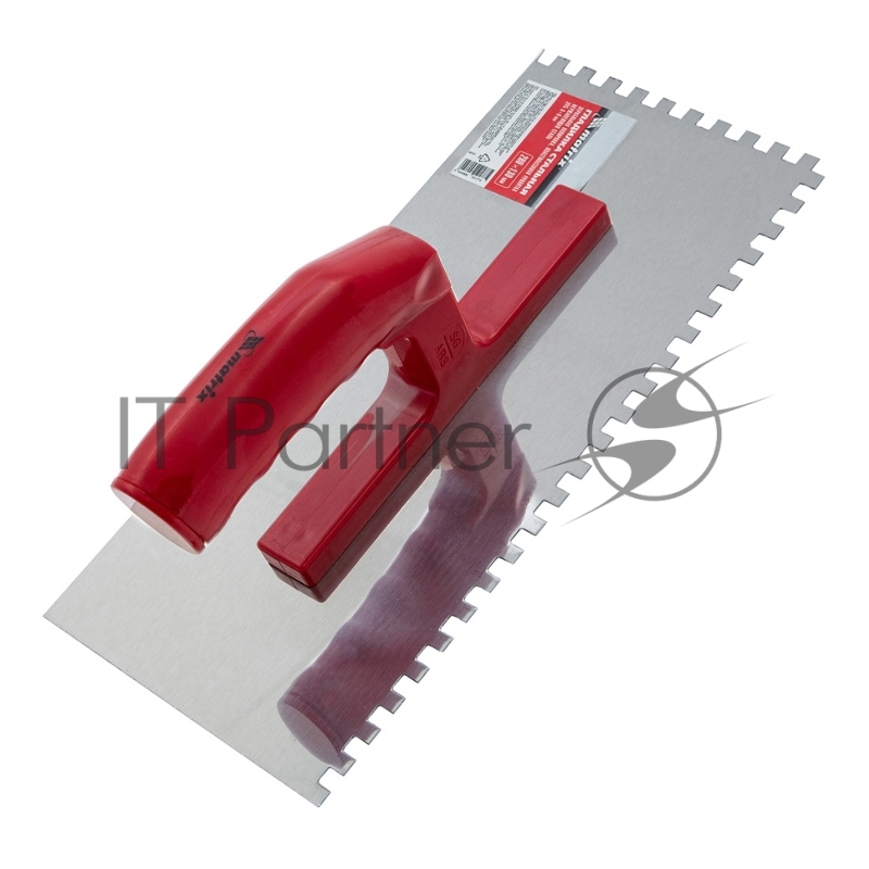 Гладилка из нерж.стали, 280 х 130 мм, зеркальная полировка, пластмас. ручка, зуб 6 х 6 мм// Matrix