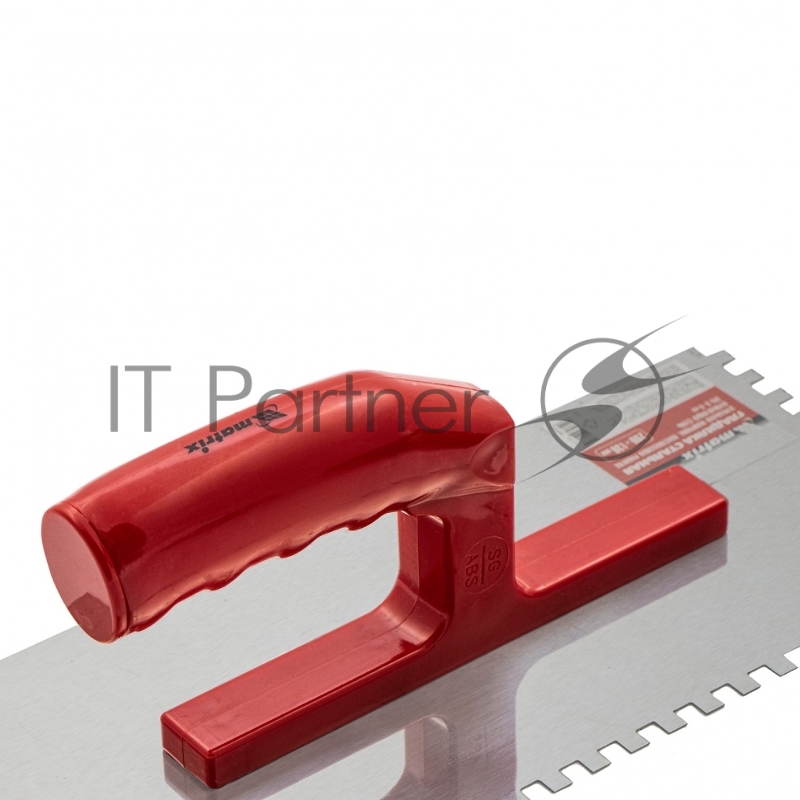 Гладилка из нерж.стали, 280 х 130 мм, зеркальная полировка, пластмас. ручка, зуб 6 х 6 мм// Matrix