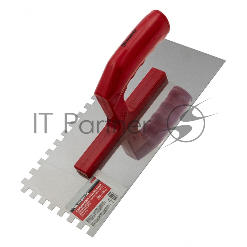 Гладилка из нерж.стали, 280 х 130 мм, зеркальная полировка, пластмас. ручка, зуб 8 х 8 мм// Matrix