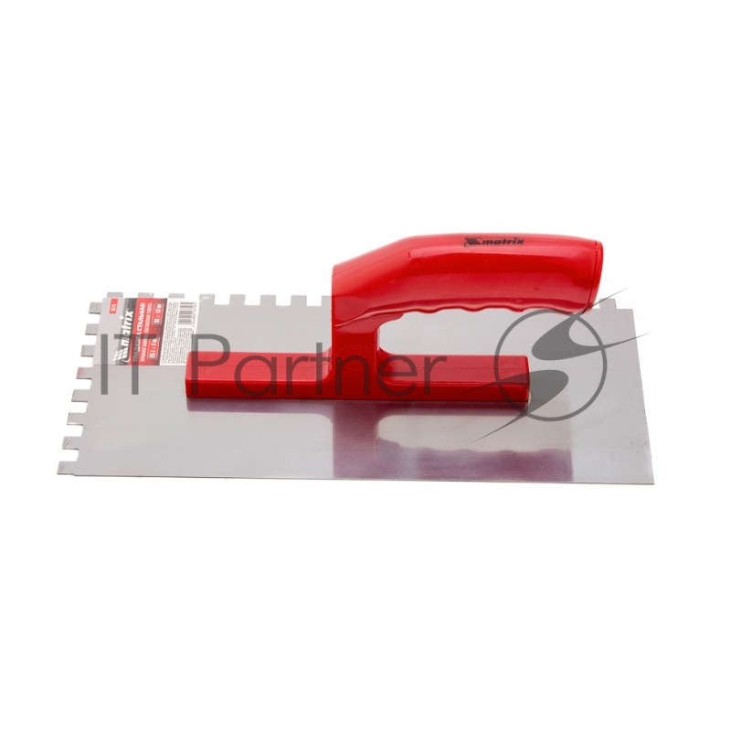 Гладилка стальная, 280 х 130 мм, зеркальная полировка, пластмас. ручка, зуб 8 х 8 мм// Matrix