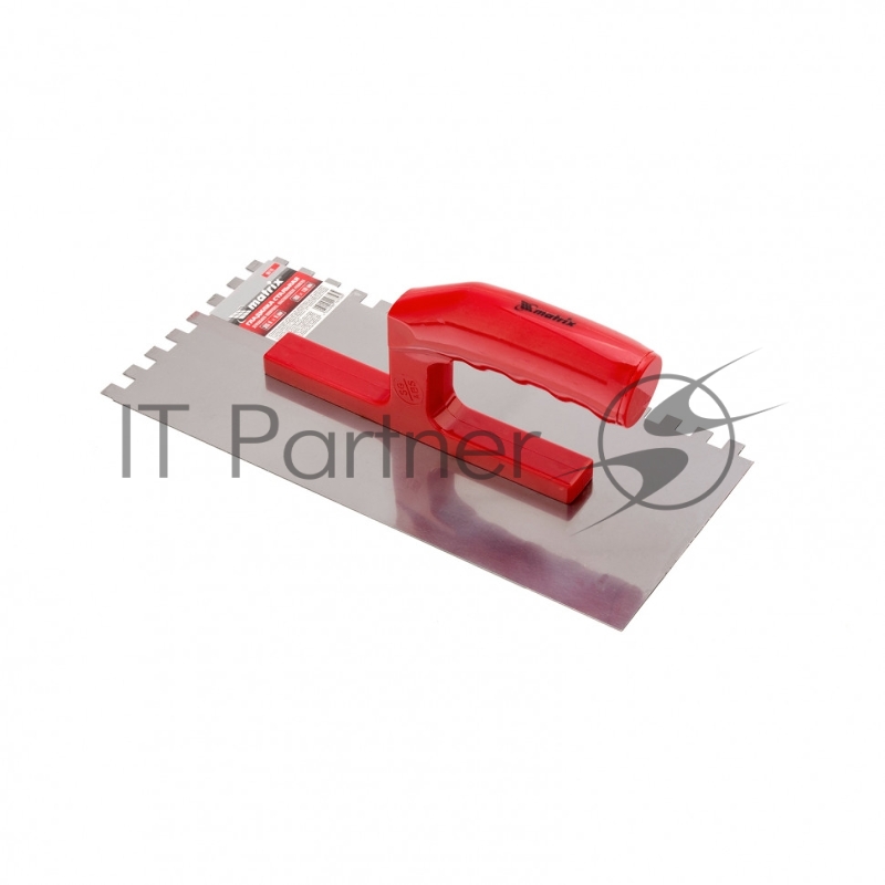 Гладилка стальная, 280 х 130 мм, зеркальная полировка, пластмас. ручка, зуб 10 х 10 мм// Matrix