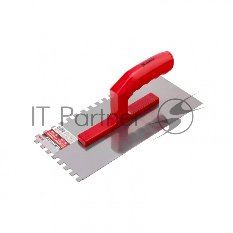 Гладилка стальная, 280 х 130 мм, зеркальная полировка, пластмас. ручка, зуб 10 х 10 мм// Matrix