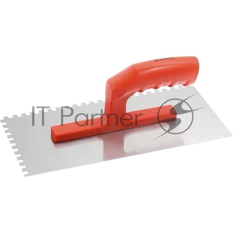 Гладилка стальная, 280 х 130 мм, зеркальная полировка, пластмас. ручка, зуб 6 х 6 мм// Matrix