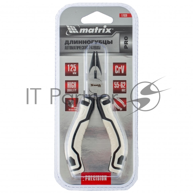 Длинногубцы Mini, 125 мм, прямые, авторазжим, PRO// Matrix