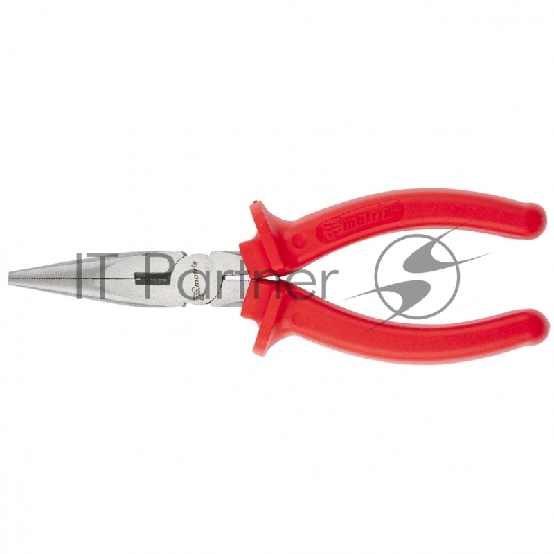 Длинногубцы Econom, 180 мм, прямые шлифованные, пластмассовые рукоятки// Matrix