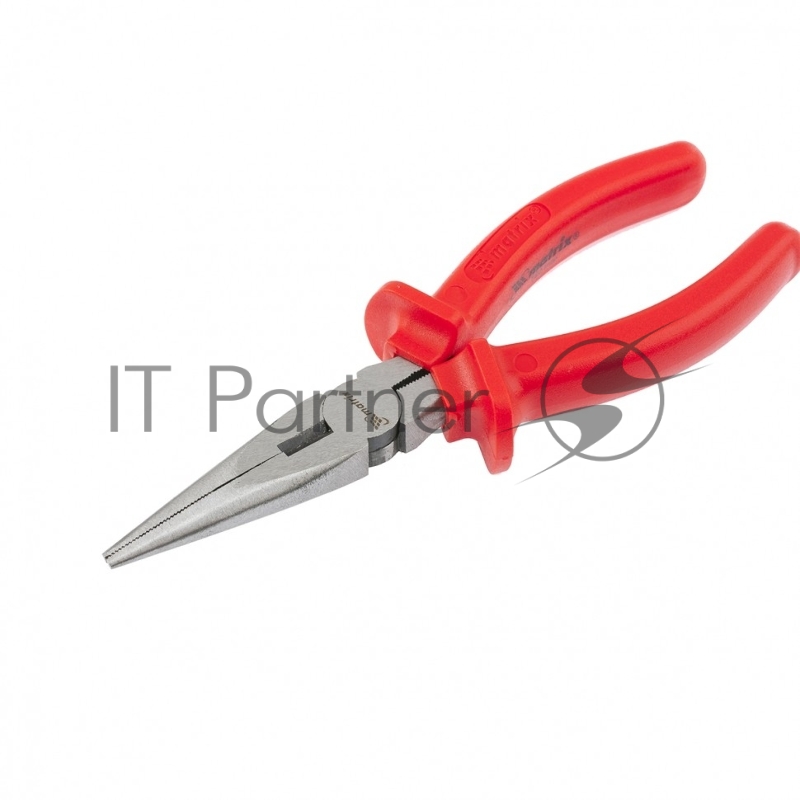 Длинногубцы Econom, 180 мм, прямые шлифованные, пластмассовые рукоятки// Matrix