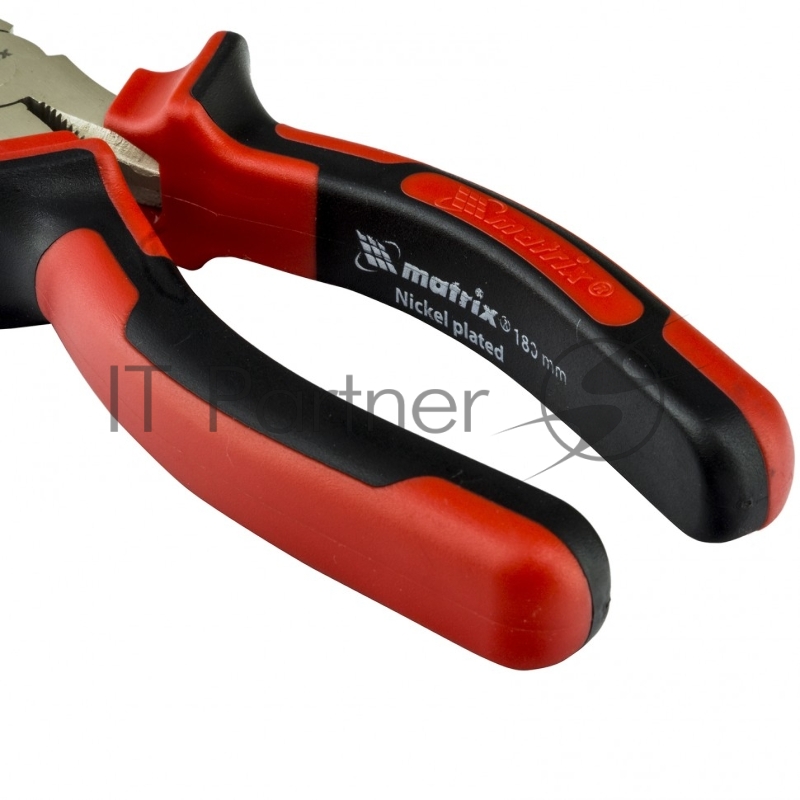 Длинногубцы NICKEL, 180 мм, изогнутые никелированные, двухкомпонентные рукоятки// Matrix