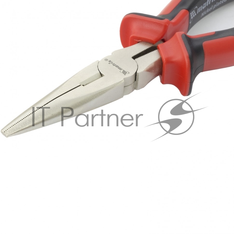 Длинногубцы NICKEL, 180 мм, прямые никелированные, двухкомпонентные рукоятки// Matrix