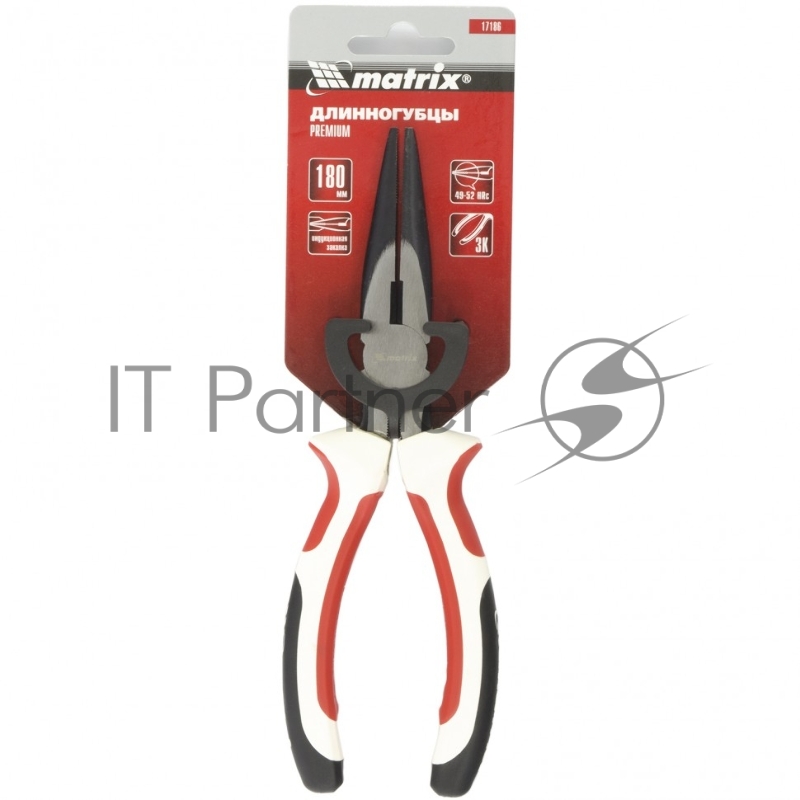 Длинногубцы Premium, 180 мм, прямые, трехкомпонентные рукоятки// Matrix