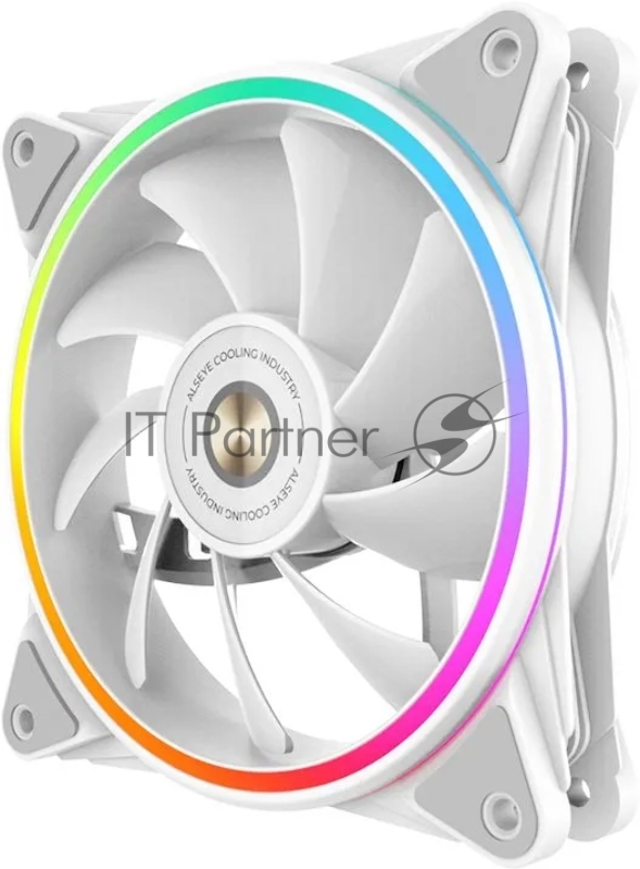Вентилятор в корпус Alseye HALO PRO W FAN 120mm, hydraulic,800~2100rpm, max 51.87CFM, max 26dBA, ARGB. PWM, White, RTL