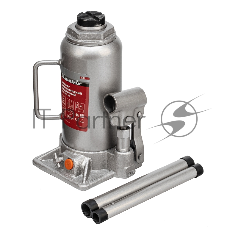 Домкрат гидравлический бутылочный, 12 т, h подъема 230–465 мм// Matrix