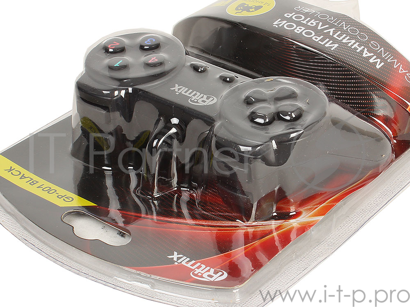 Геймпад RITMIX GP-001 Black для ПК, USB, 14 кнопок, кабель 1,5м