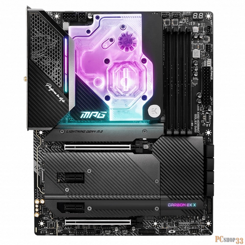 Материнская плата MSI MPG X570S CARBON EK X ATX, X570, AM4, 4xDDR4, 2xPCI-Ex16, 2xPCI-Ex1, 4xM.2, 8xSATA3, 5xUSB 3.2 Gen2, 6xUSB 2.0 (879136)