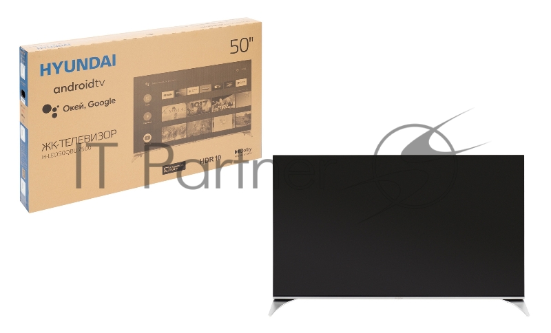 Телевизор QLED Hyundai 55 H-LED55QBU7500 Android TV Frameless черный 4K Ultra HD 60Hz DVB-T DVB-T2 DVB-C DVB-S DVB-S2 USB WiFi Smart TV
