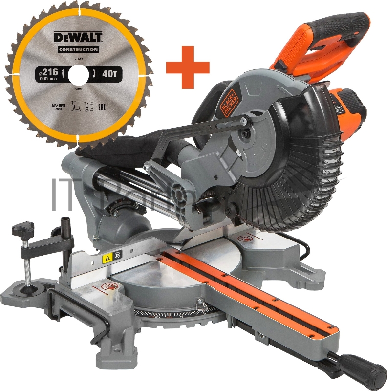 Торцовочная пила Black+Decker BDKITBES7002D 1600Вт 4800об/мин d=216мм
