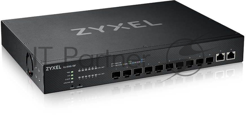 Гибридный мультигигабитный Smart L2+ коммутатор Zyxel NebulaFlex XS1930-12F, rack 19, 10xSFP+, 2xRJ-45: 1/2,5/5/10G, автономное/облачное управление