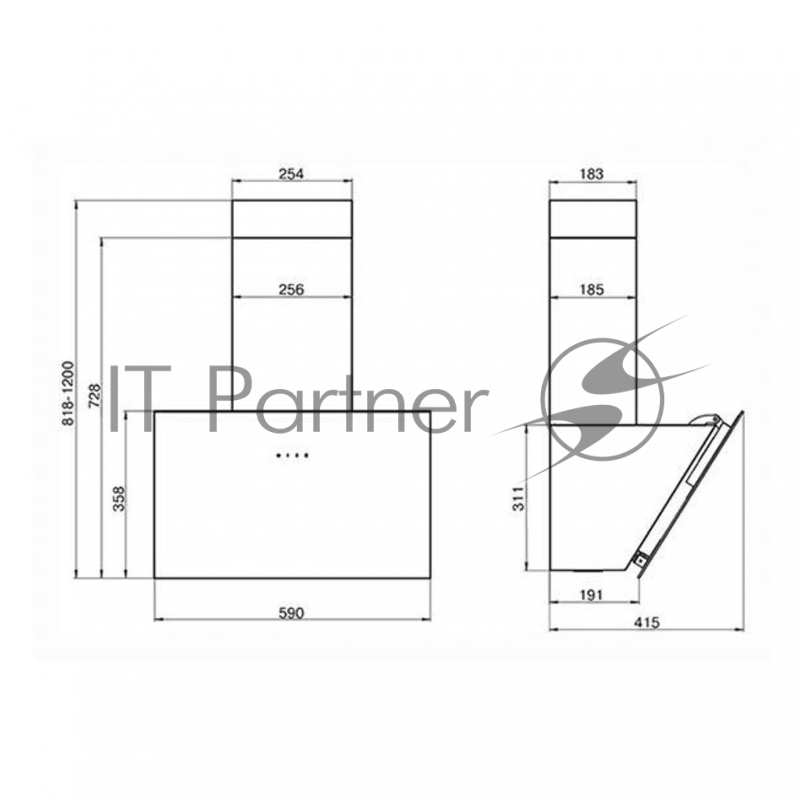 вытяжка ELIKOR Антрацит 60П-650-Е3Д КВ I Э-650-60-552 черный/черное стекло