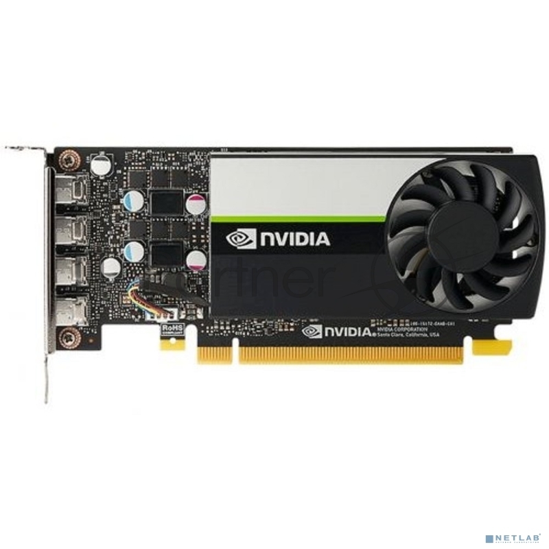 Видеокарта NVIDIA T1000 4G, long bracket and short bracket together