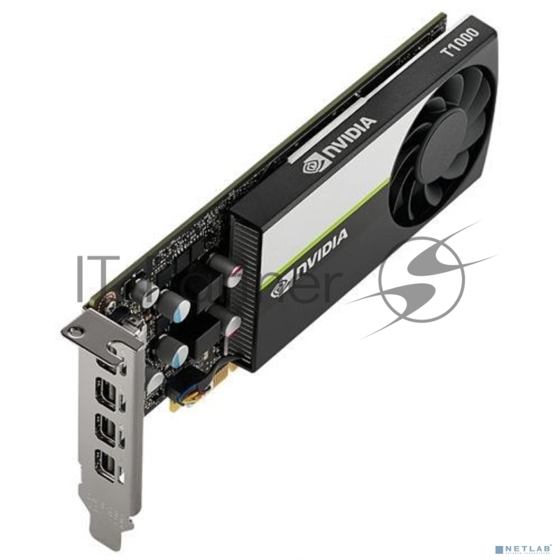 Видеокарта NVIDIA T1000 4G, long bracket and short bracket together