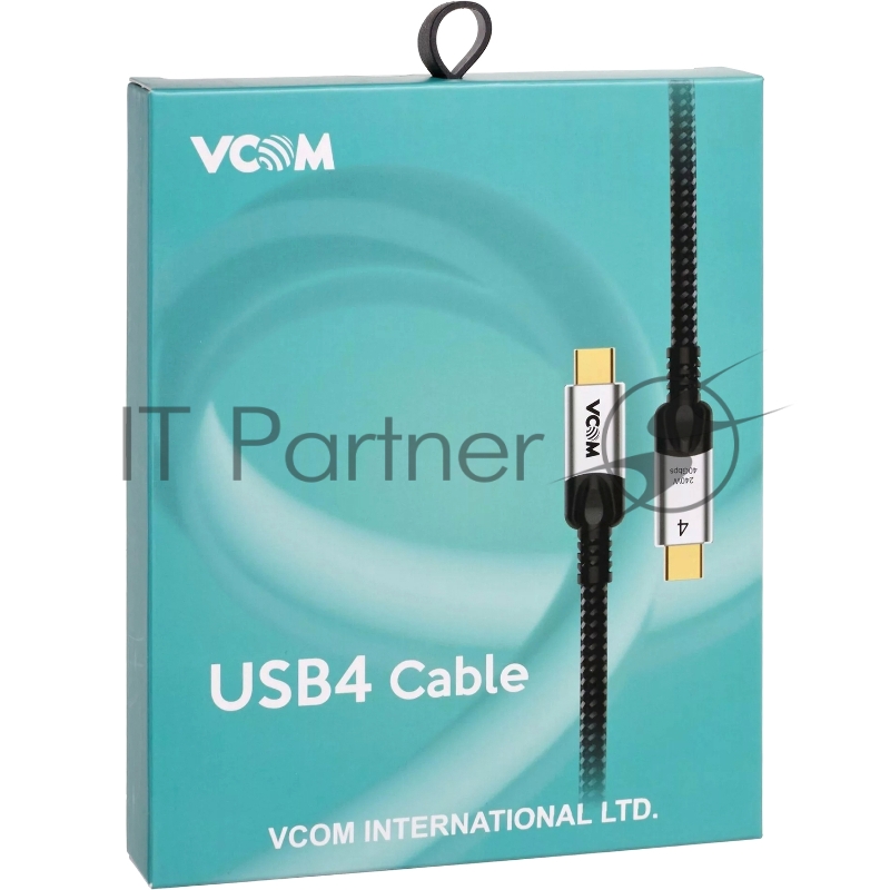 Кабель USB4 TCM--TCM, 5K@60Hz, 40GBps, PD 240W, 5A, VCOM, 1.2м