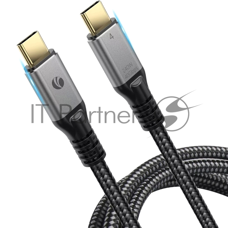 Кабель USB4 TCM--TCM, 5K@60Hz, 40GBps, PD 240W, 5A, VCOM, 1.2м