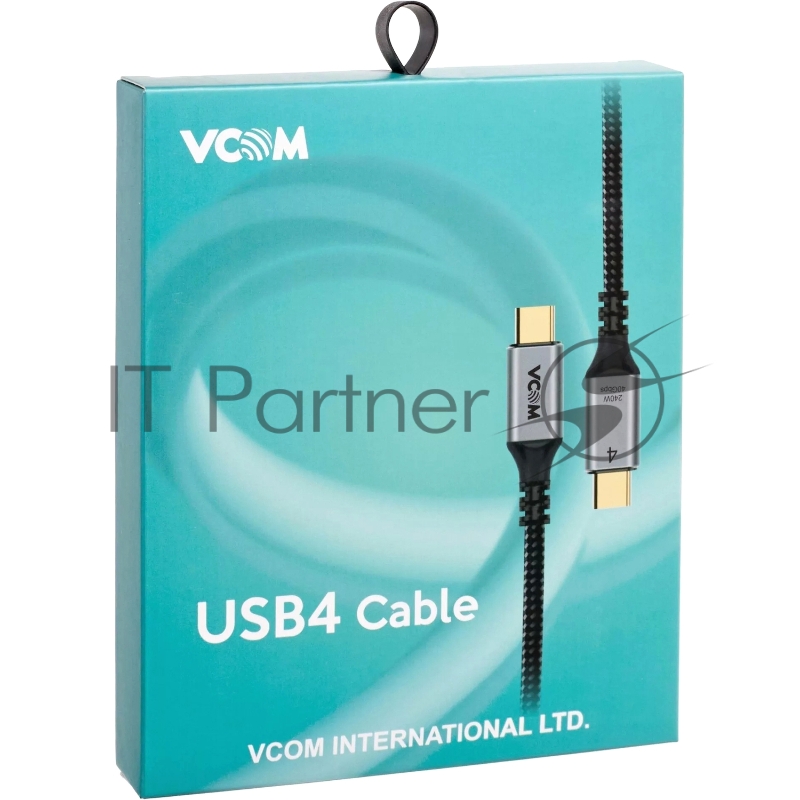Кабель USB4 TCM--TCM, 5K@60Hz, 40GBps, PD 240W, 5A, VCOM, 1.2м