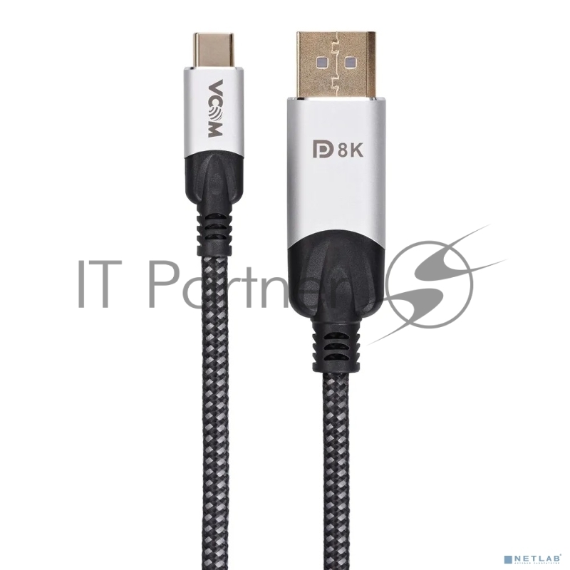 Кабель-адаптер USB 3.1 Type-Cm --> DP(m) 8K@60Hz, 1.8m , Alumi Shell,VCOM